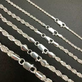 1.7mm-4mm Rope Chain 925 Silver